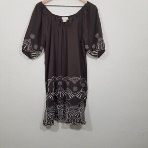 MICHAEL Michael Kors Brown Embroidered Dress Size L